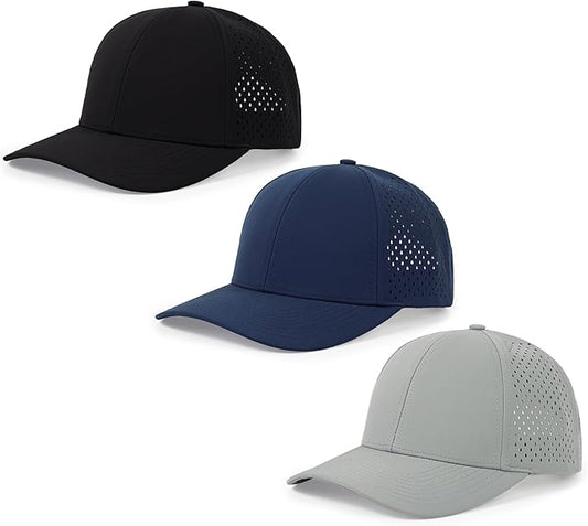 Quick Dry Baseball Cap Curved Brim Snapback Hat Laser Cut Mesh Ball Cap Golf Ball Cap for Men Women