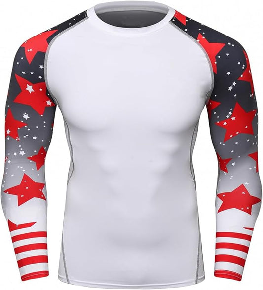 Men's Soft Slim Long Sleeve Dry-Fit Compression Gym Trainning Shirt