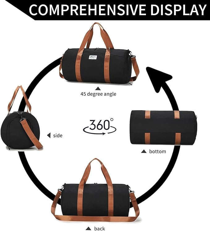 BE SMART Waterproof Mens Gym Bag with Shoe Compartment, Duffle Bags with Wet Pocket for Men, Lightweight Large Sport Duffel Option With Tpu Pocket for Overnight Weekender, Fitness, Swim, Boxing,Travel