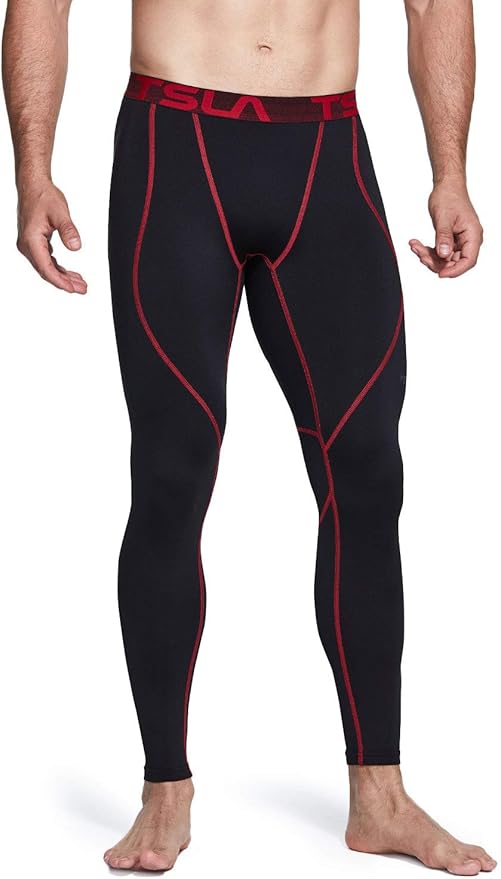 TSLA Men's Thermal Compression Pants, Athletic Sports Leggings & Running Tights, Wintergear Base Layer Bottoms