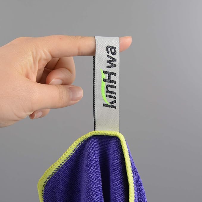KinHwa Absorbent Workout Towels for Gym Soft 3 Pack Gym Towels for Sweat Microfiber Sports Towel Perfect Size for Workouts, Hot Yoga, Running, Biking or Camping 16inch x 31inch Gray+Purple+Blue