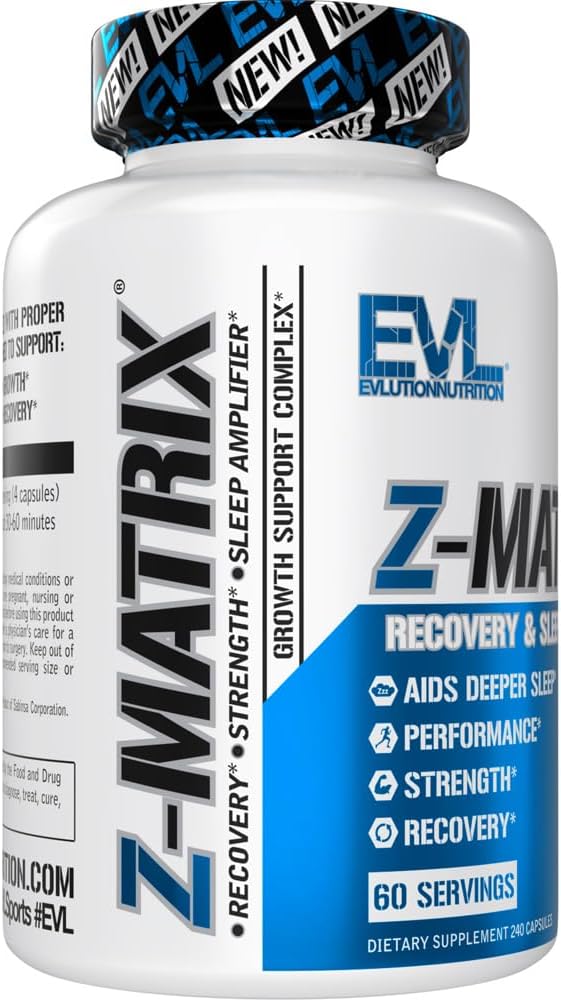 EVL Post Workout Recovery Supplement - Magnesium and Zinc - ZMatrix Zinc Magnesium Aspartate Muscle Recovery Supplement for Sleep Support and Muscle Health
