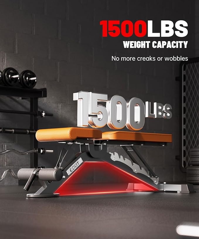 Adjustable Weight Bench for Home Gym, Heavy Duty Workout Bench Up to 880/1500 LBS, Decline Incline Strength Training Bench for Full Body Exercise