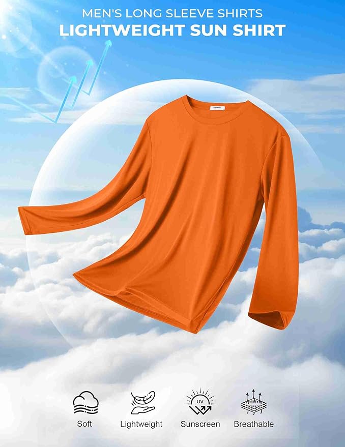 COOFANDY Long Sleeve Shirts for Men Moisture Wicking Activewear T-Shirts Workout Running Shirts