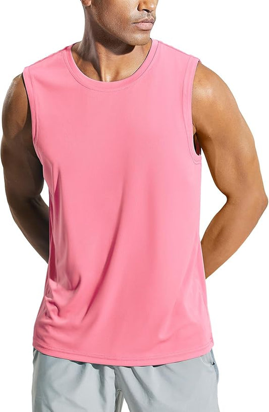 MIER Men's Workout Tank Tops UPF 50+ Swim Shirts Quick Dry Running Sleeveless UV Protection Muscle Tees