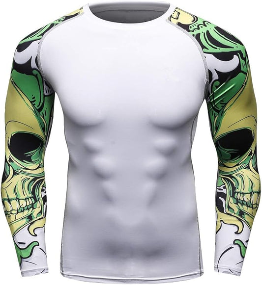Men's Soft Slim Long Sleeve Dry-Fit Compression Gym Trainning Shirt