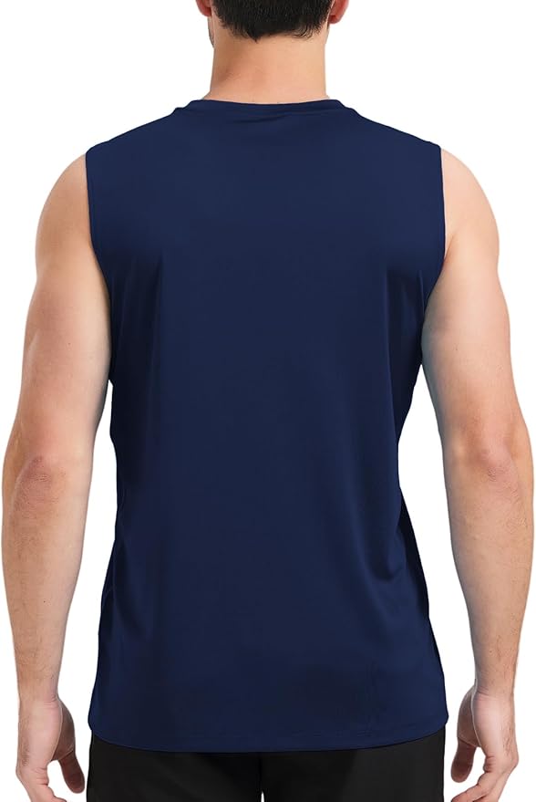 Men's Sleeveless UPF 50+ Swim Shirts Quick Dry Workout Tank Top UV Protection Running Gym Muscle T Shirts