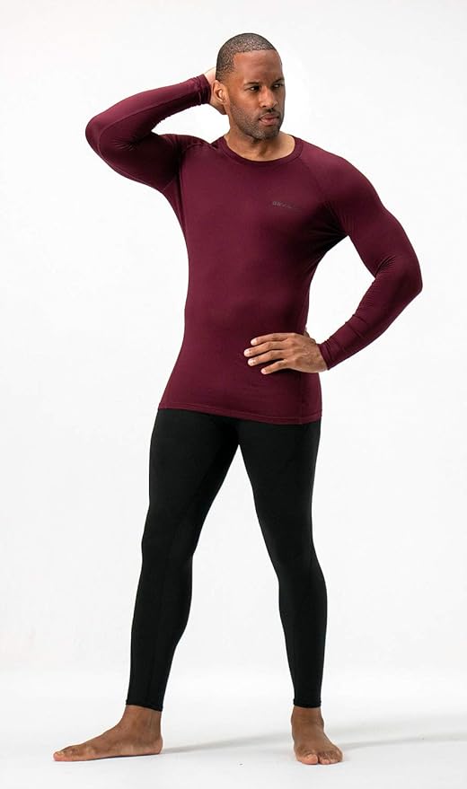 DEVOPS 2 Pack Men's Thermal Long Sleeve Compression Shirts