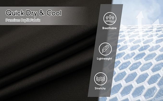 Men's Long Sleeve Moisture Wicking Athletic Shirts, Dry Fit Long Sleeve UV Protection Shirts Men for Workout, Running, Hiking