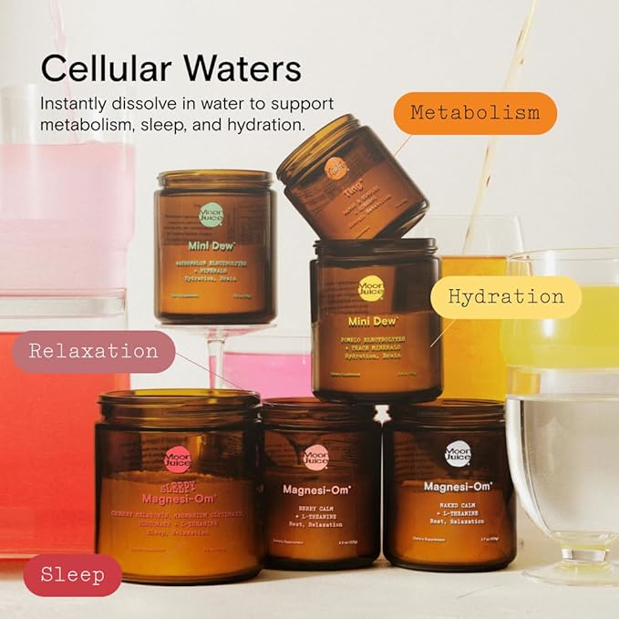 Moon Juice Mini Dew Electrolytes Powder - Sugar Free Minerals & Electrolyte Hydration Powder for Instant Hydration & Brain Support - Magnesium, Calcium, Potassium, Pink Salt, Pomelo, 30 Servings