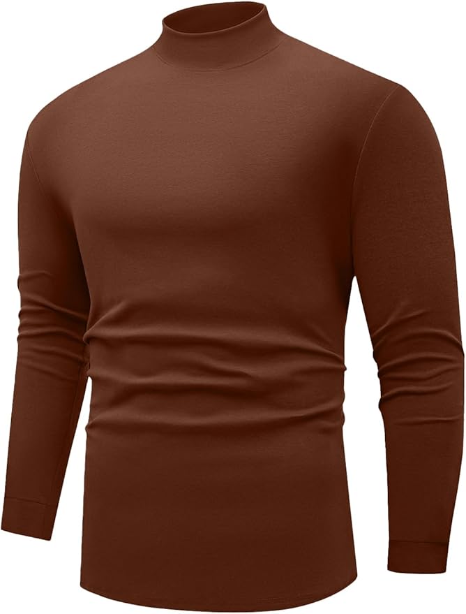 Sailwind Men's Mock Turtleneck Long Sleeve Shirt Cotton Basic Thermal Undershirt Lightweight Pullover
