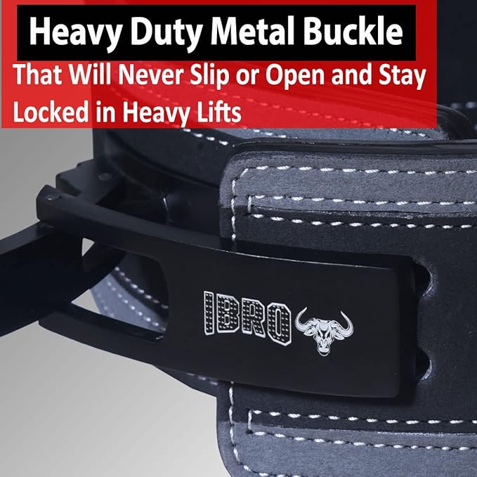 IBRO Powerlifting Lever Gym Belt – Power 8MM, 10MM or 13MM Extreme Heavy Duty Genuine Leather Belts - Squats Deadlifts Bodybuilding Weight Lifting IPF Power Lifting Strongman for Men
