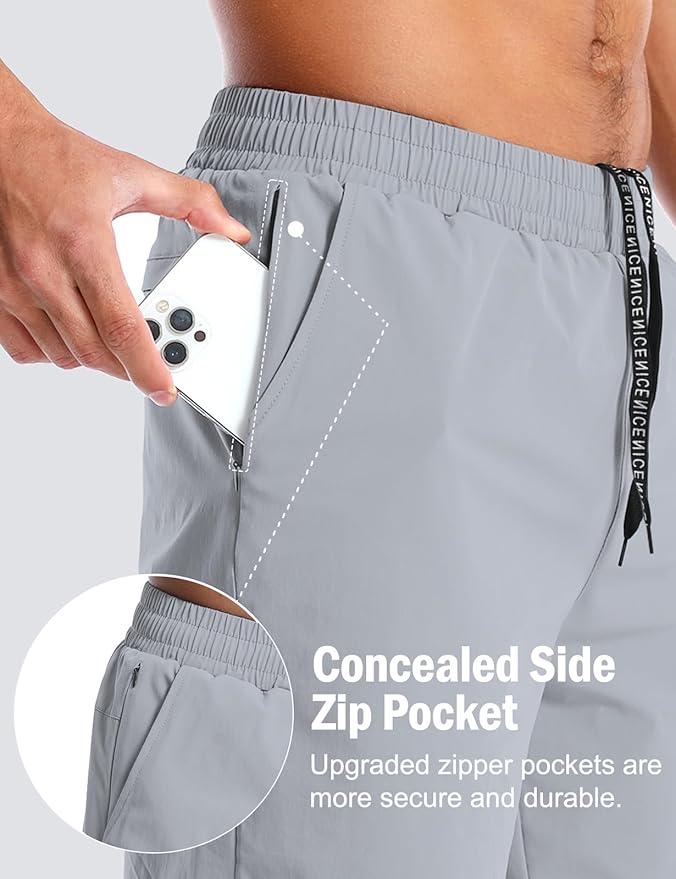 Aolesy Men's 5''/7'' Running Shorts Quick Dry Workout Gym Shorts with Pockets, Tennis Training Athletic（Linerless & Liner）
