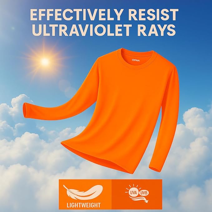 Men's Long Sleeve Moisture Wicking Athletic Shirts, Dry Fit Long Sleeve UV Protection Shirts Men for Workout, Running, Hiking