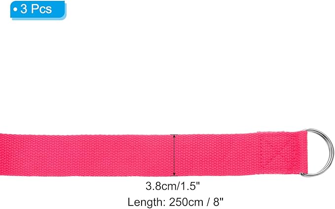 PATIKIL Yoga Strap for Stretching Cotton Yoga Belt with Adjustable Metal D-Ring Buckle Stretch Band for Fitness Pilates