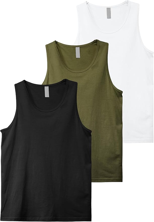 Hat and Beyond Mens Tank Top Soft Performance Boxing Gym Shirts Plain Muscle Tee