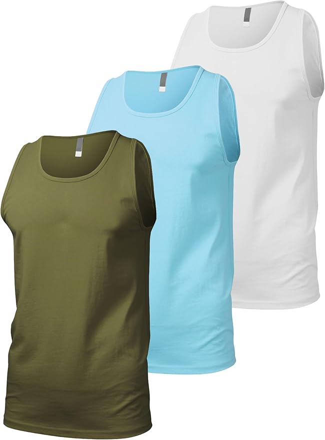 Hat and Beyond Mens Tank Top Soft Performance Boxing Gym Shirts Plain Muscle Tee