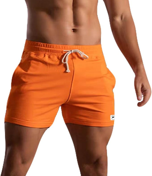 Mens 5 Inch/7 Inch Cotton Shorts Mens Sweat Athletic Shorts for Men Gym Worket Shorts with Pockets