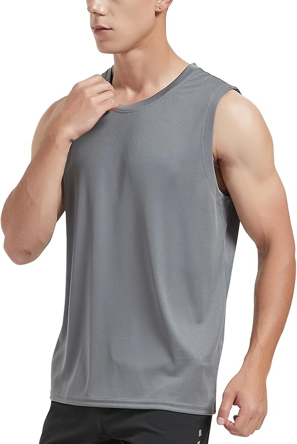 MIER Men's Workout Tank Tops UPF 50+ Swim Shirts Quick Dry Running Sleeveless UV Protection Muscle Tees