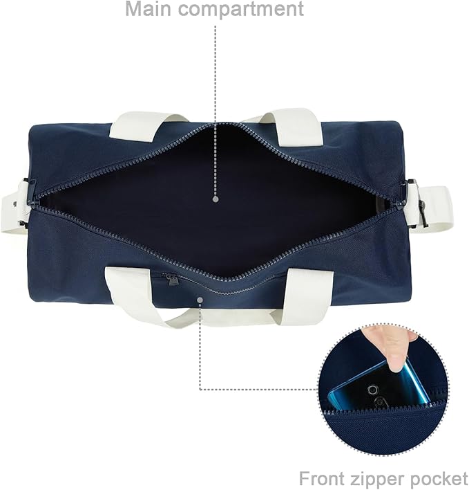 Small Gym Bag Duffel Bag for Women Men Fitness Sports Bag Workout Adjustable Detachable Shoulder Strap Lightweight Carry on Travel Duffle Bag