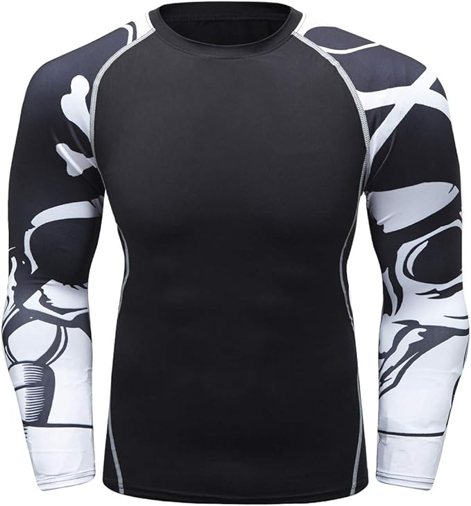 Men's Soft Fit Long Sleeve Workout Rashguard Cool Dry Compression Fitness Shirt