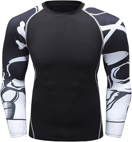 Men's Soft Fit Long Sleeve Workout Rashguard Cool Dry Compression Fitness Shirt