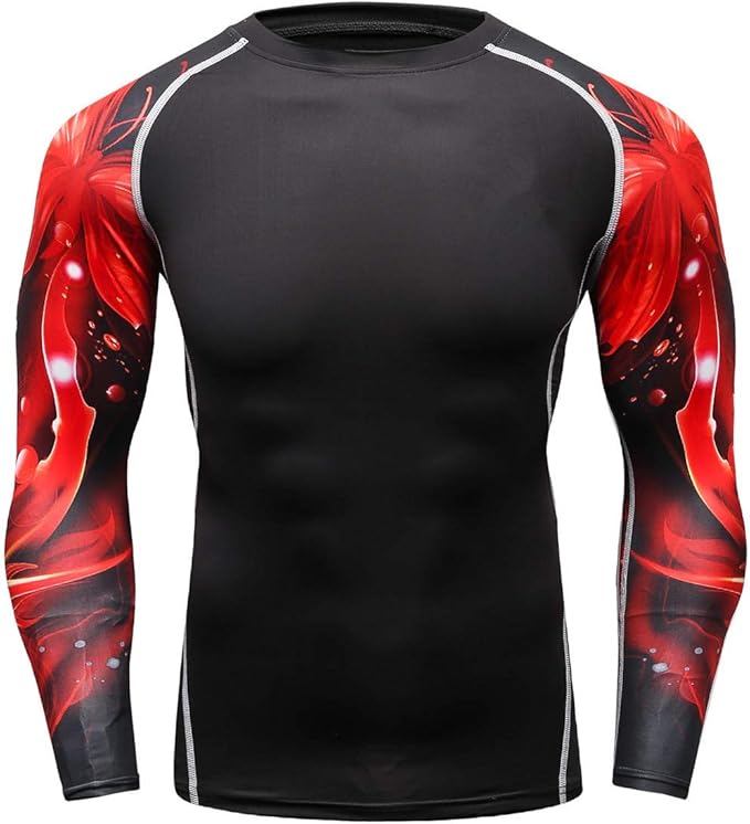 Men's Soft Slim Long Sleeve Dry-Fit Compression Gym Trainning Shirt