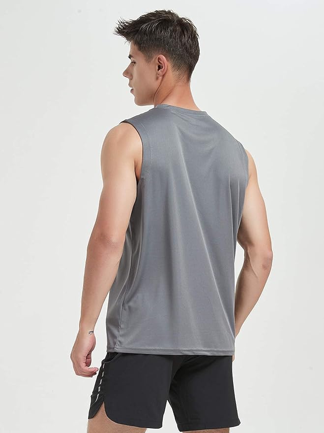 MIER Men's Workout Tank Tops UPF 50+ Swim Shirts Quick Dry Running Sleeveless UV Protection Muscle Tees