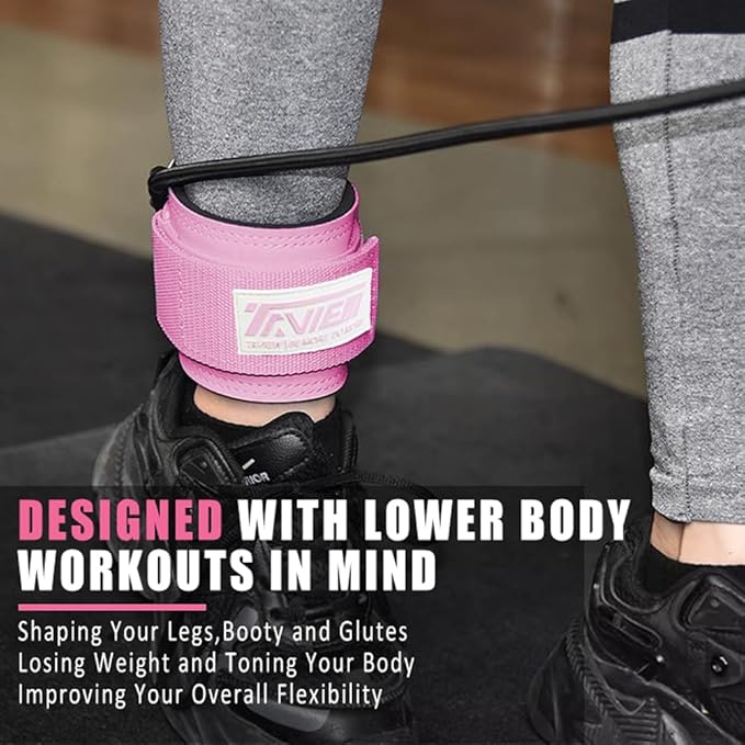 TAVIEW Ankle Straps Cable Machine Attachment for Gym - Cable Kickback Ankle Straps - Padded Ankle Cuffs for Glute Kickbacks and Leg Workouts