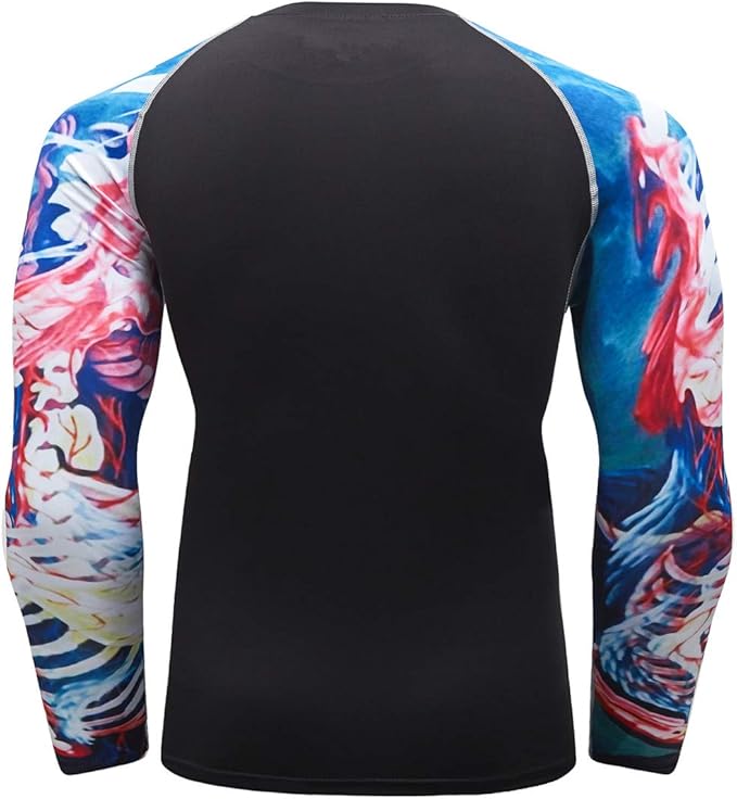 Men's Soft Fit Long Sleeve Workout Rashguard Cool Dry Compression Fitness Shirt