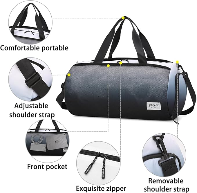 BE SMART Waterproof Mens Gym Bag with Shoe Compartment, Duffle Bags with Wet Pocket for Men, Lightweight Large Sport Duffel Option With Tpu Pocket for Overnight Weekender, Fitness, Swim, Boxing,Travel