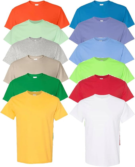 EVERYDAY TEES Men's Heavy Cotton Tee (Pack of 12), Assorted Mixed Color Small to 5XL