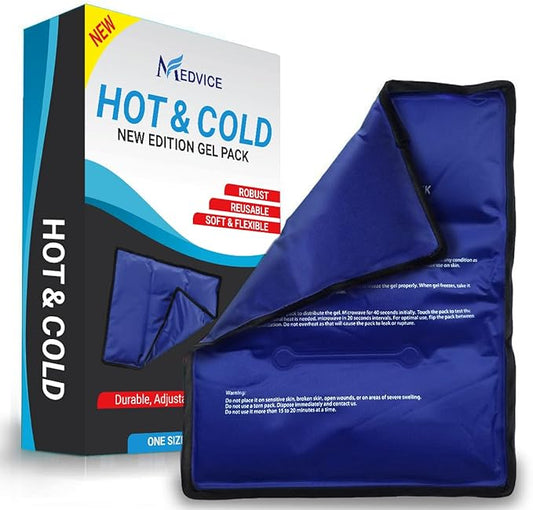 Medvice Ice Pack for Injuries Reusable - for Hip, Shoulder, Knee, Back - Hot & Cold Compress for Pain, Swelling, Bruises, Surgery - Large - 11.5"x14.25"