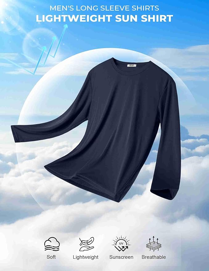 COOFANDY Long Sleeve Shirts for Men Moisture Wicking Activewear T-Shirts Workout Running Shirts