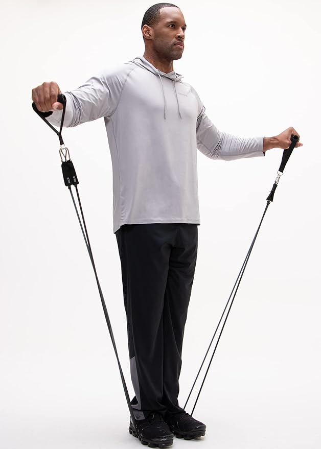 DEVOPS 2 Pack Men's Thermal Turtle Mock Neck Shirts, Compression Long Sleeve Tops and Hoodies