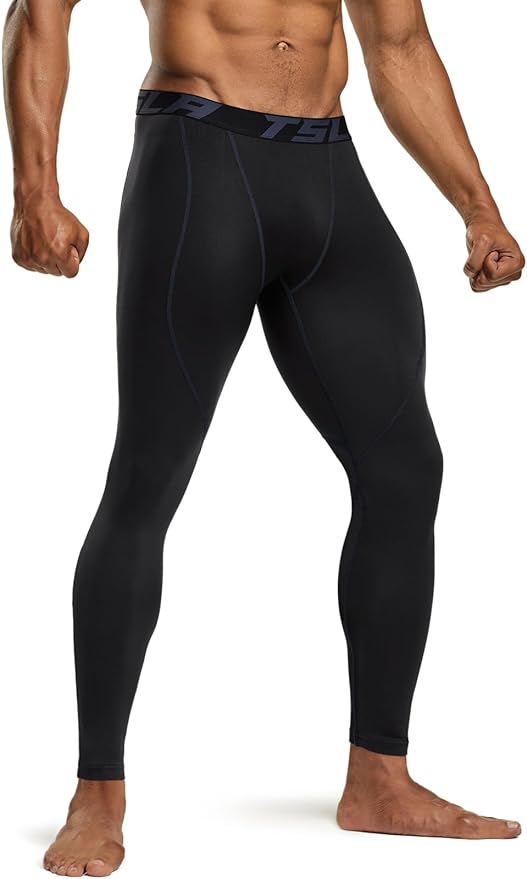 TSLA Men's Thermal Compression Pants, Athletic Sports Leggings & Running Tights, Wintergear Base Layer Bottoms