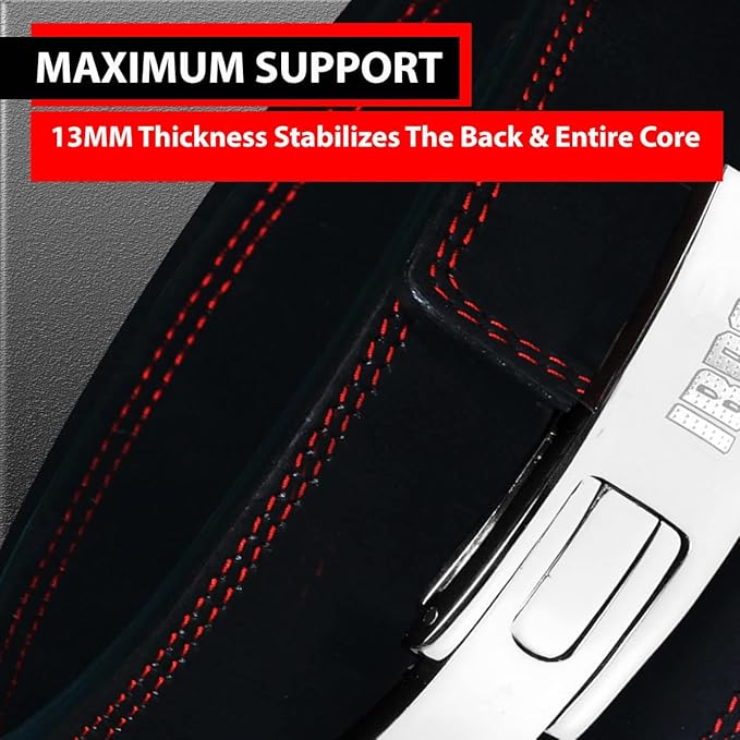 IBRO Powerlifting Lever Gym Belt – Power 8MM, 10MM or 13MM Extreme Heavy Duty Genuine Leather Belts - Squats Deadlifts Bodybuilding Weight Lifting IPF Power Lifting Strongman for Men