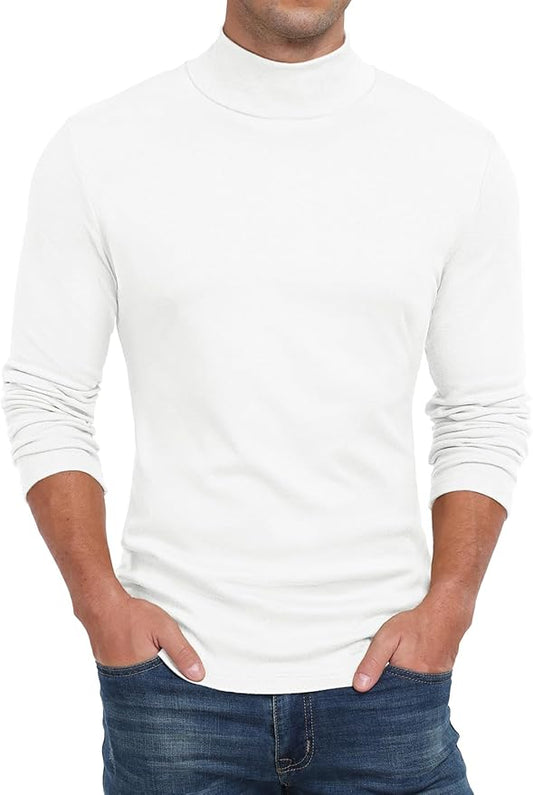 Sailwind Men's Mock Turtleneck Long Sleeve T Shirts Basic Slim Fit Pullover Sweater Thermal Lightweight Tees