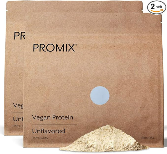 ProMix Nutrition Plant-Based Vegan Protein Powder, Unflavored - Pea Protein & Vitamin B-12 - ­Post Workout Fitness & Nutrition Shakes, Smoothies, Baking & Cooking Recipes - 5 Pound (Pack of 2)
