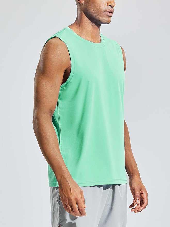 MIER Men's Workout Tank Tops UPF 50+ Swim Shirts Quick Dry Running Sleeveless UV Protection Muscle Tees