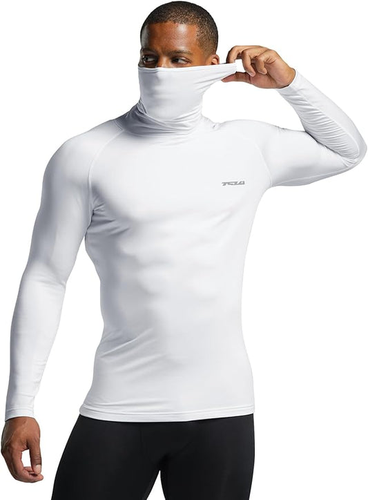 TSLA Men's Thermal Long Sleeve Compression Shirts, Mock/Turtleneck Winter Sports Running Base Layer Top