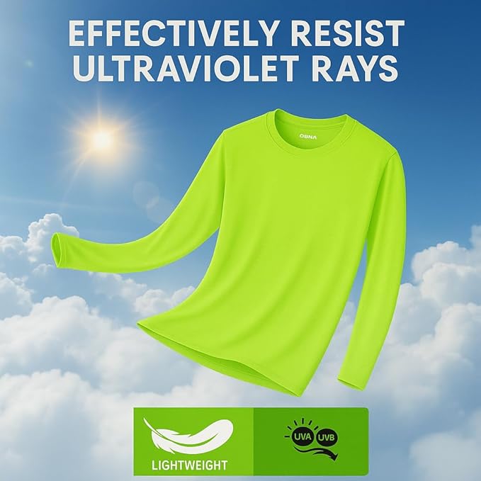 Men's Long Sleeve Moisture Wicking Athletic Shirts, Dry Fit Long Sleeve UV Protection Shirts Men for Workout, Running, Hiking