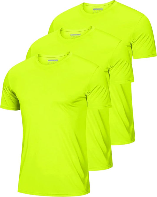 MAGCOMSEN 3 Pack Men's Short Sleeve Quick Dry Shirts Moisture Wicking UPF 50+ Athletic Running Gym Workout Swim T-Shirts