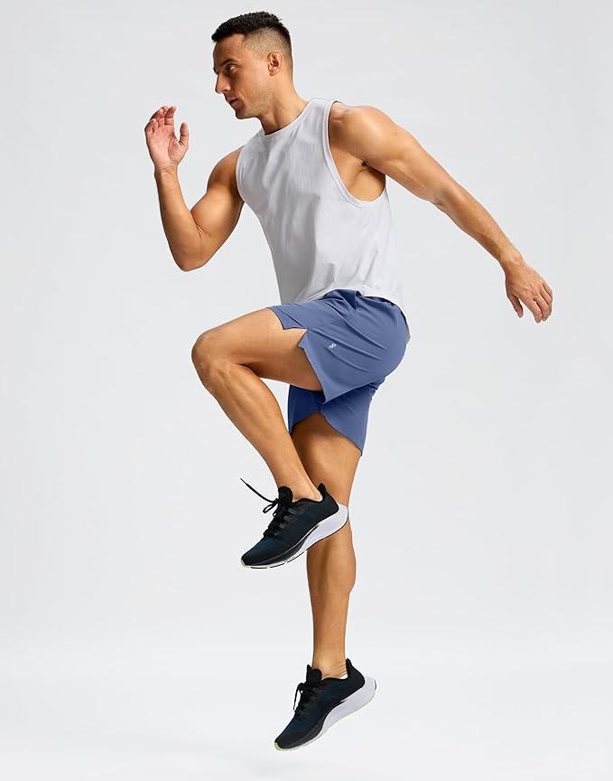 Men's Running Shorts with Zipper Pockets 9 Inch/ 7 Inch / 5 Inch Lightweight Quick Dry Gym Workout Athletic Shorts for Men