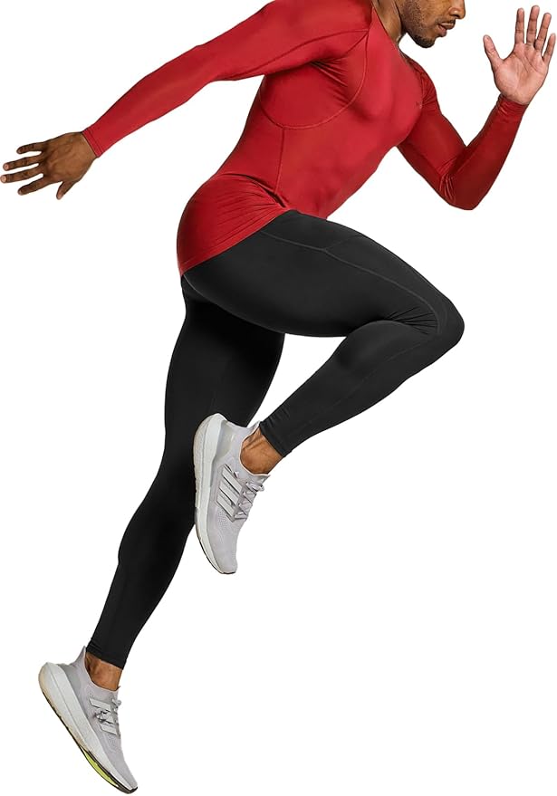 TSLA Men's UPF 50+ Compression Shirts, Cool Dry Long Sleeve Athletic Tops, Sports Baselayer Workout Shirt