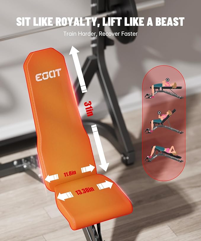 Adjustable Weight Bench for Home Gym, Heavy Duty Workout Bench Up to 880/1500 LBS, Decline Incline Strength Training Bench for Full Body Exercise