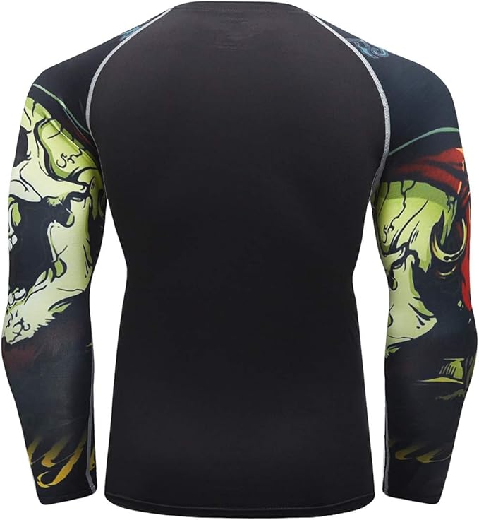 Men's Soft Fit Long Sleeve Workout Rashguard Cool Dry Compression Fitness Shirt