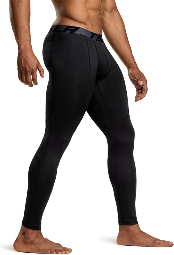 TSLA Men's Thermal Compression Pants, Athletic Sports Leggings & Running Tights, Wintergear Base Layer Bottoms