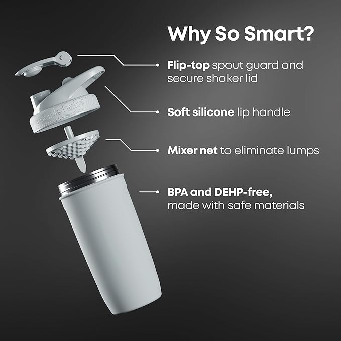 Smartshake TMNT Reforce Stainless Steel Protein Shaker Bottle 900 ml | 30 oz - Leakproof Screw-on Lid - BPA Free – Unisex - Non Insulated - Light Green