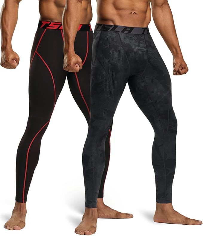 TSLA Men's Thermal Compression Pants, Athletic Sports Leggings & Running Tights, Wintergear Base Layer Bottoms